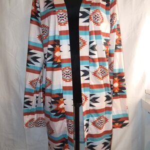 SHEIN Multicolor Tribal Print Cardigan